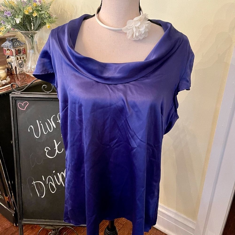 *Banana Republic* Sz XL Purple Satin Feel Top EUC